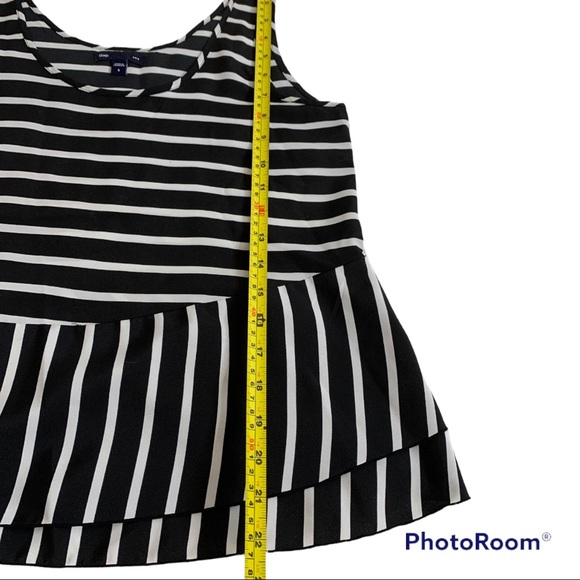 GAP Black Striped Breton Peplum Tank Top S - Picture 7 of 12
